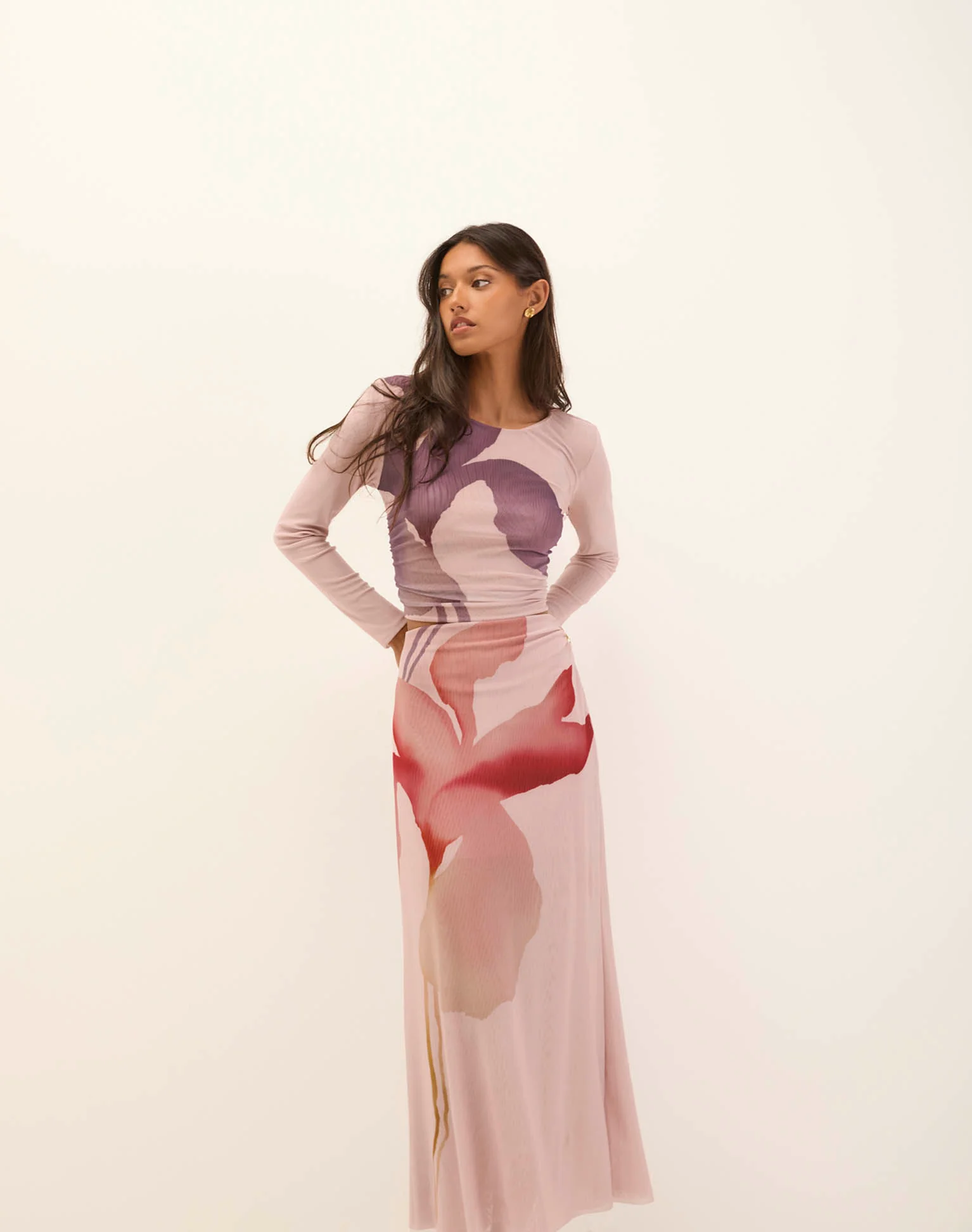 Amira Detail Long Skirt - Floreal - Image 4