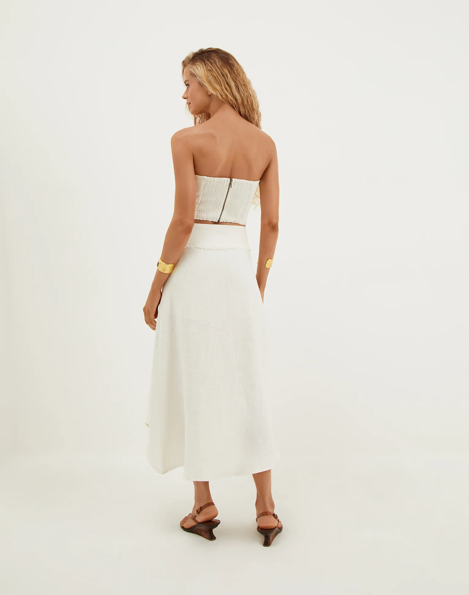 Beatrice Midi Skirt - Off White - Image 3