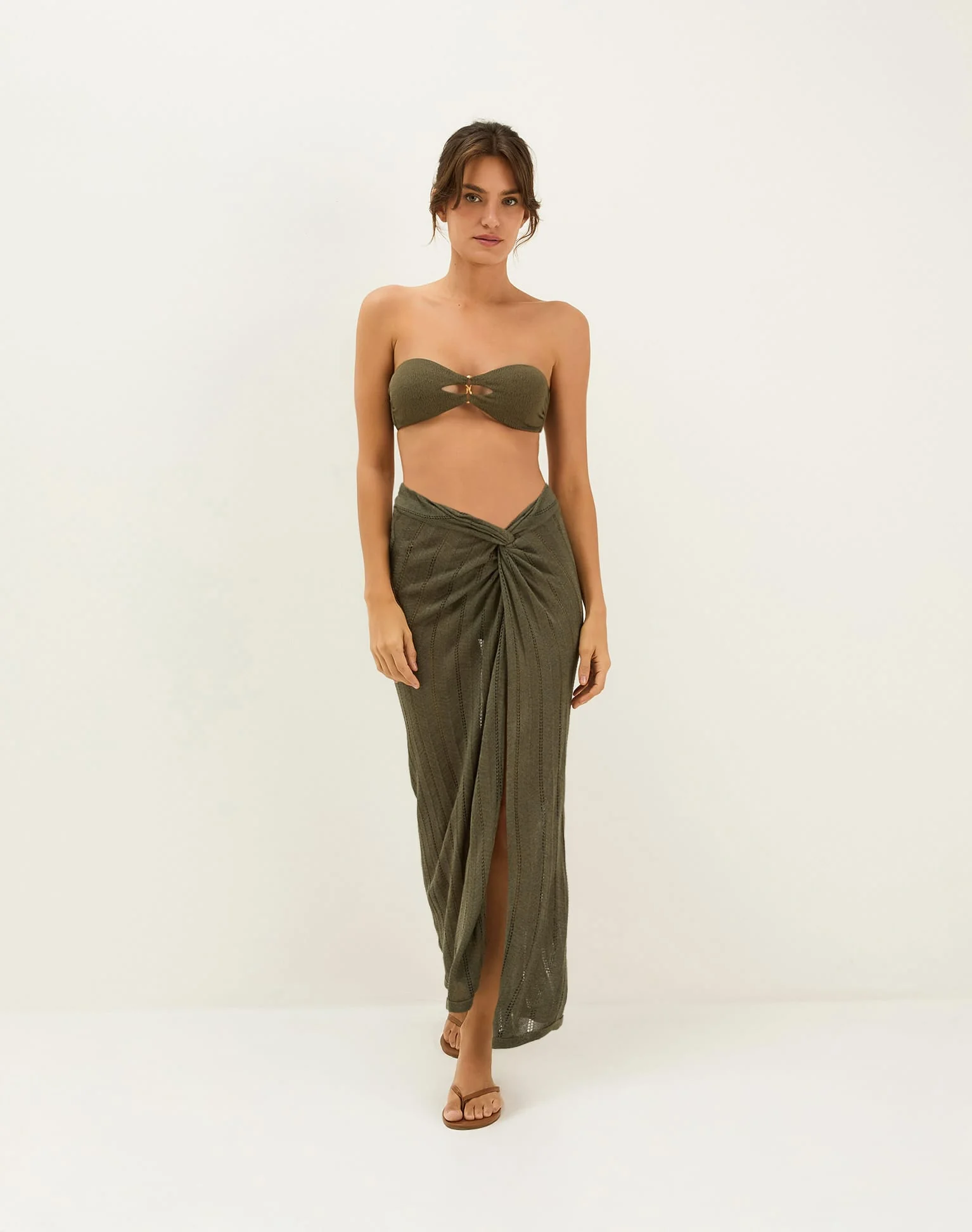 Knit Vis Long Skirt - Evergreen - Image 6