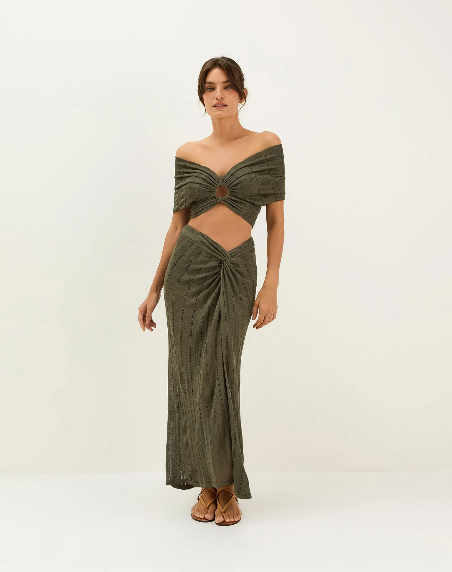 Knit Vis Long Skirt - Evergreen - Image 8