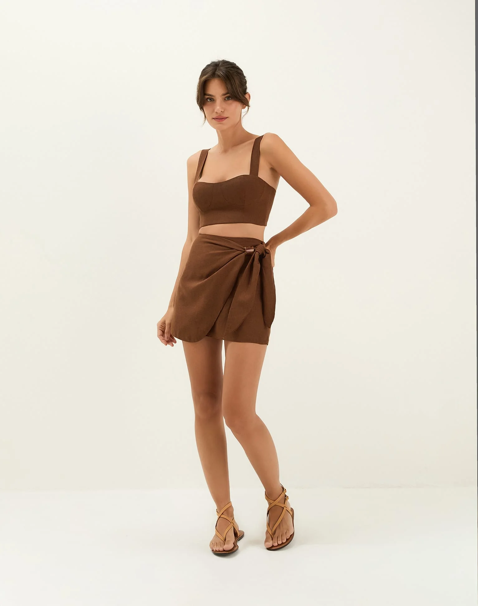 Luna Mini Skirt - Brown - Image 10