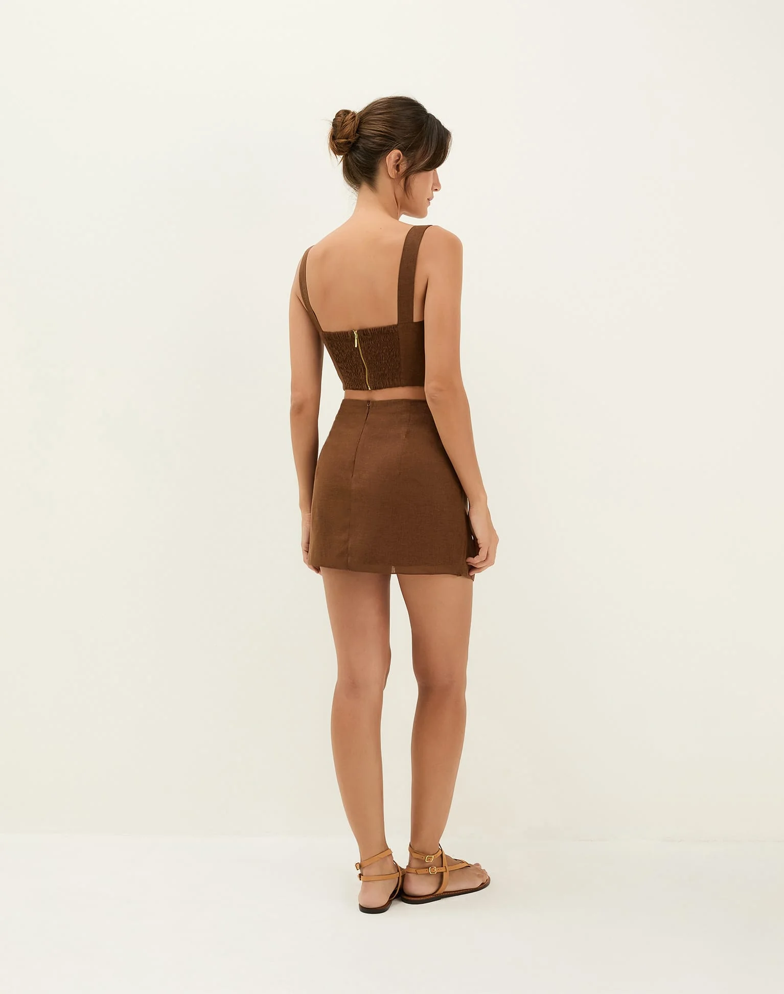 Luna Mini Skirt - Brown - Image 5