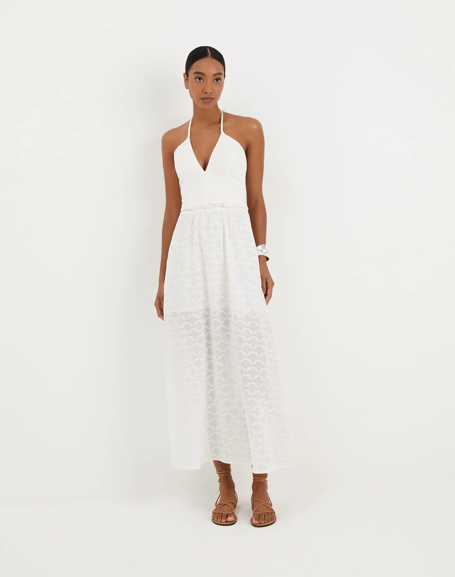 Marina Long Dress - Off White - Image 6