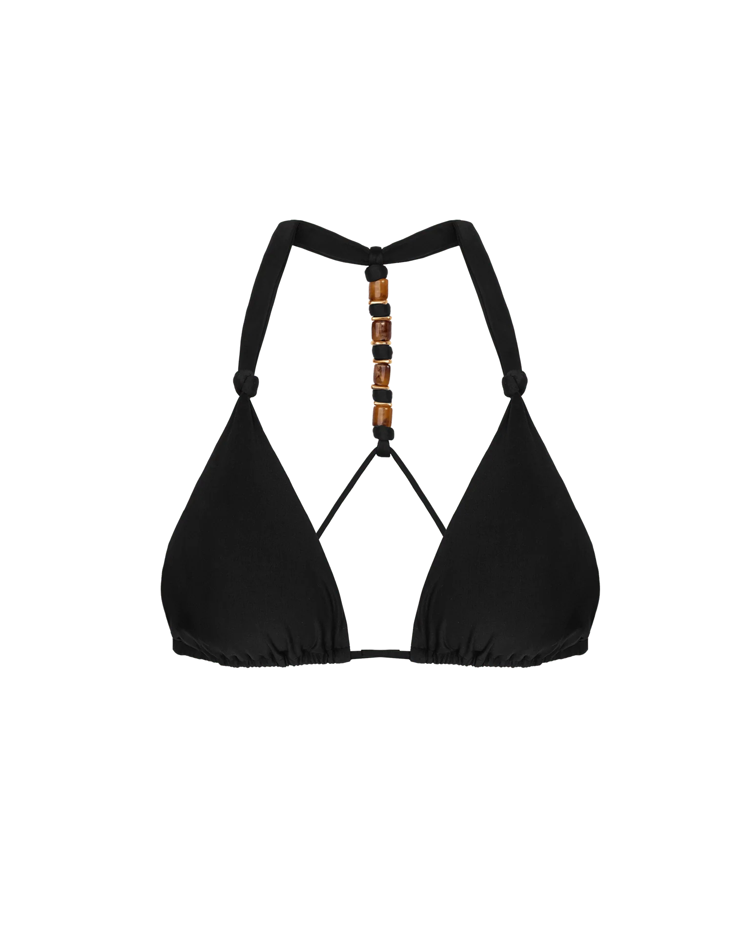 Matte Josi T Back Tri Top - Black