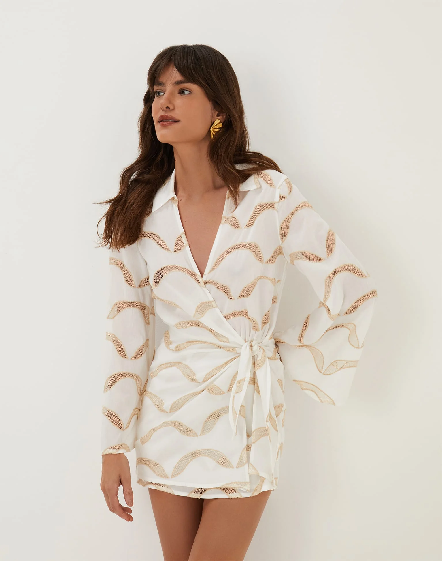 Eyelet Mea Short Dress - Off White - Image 4