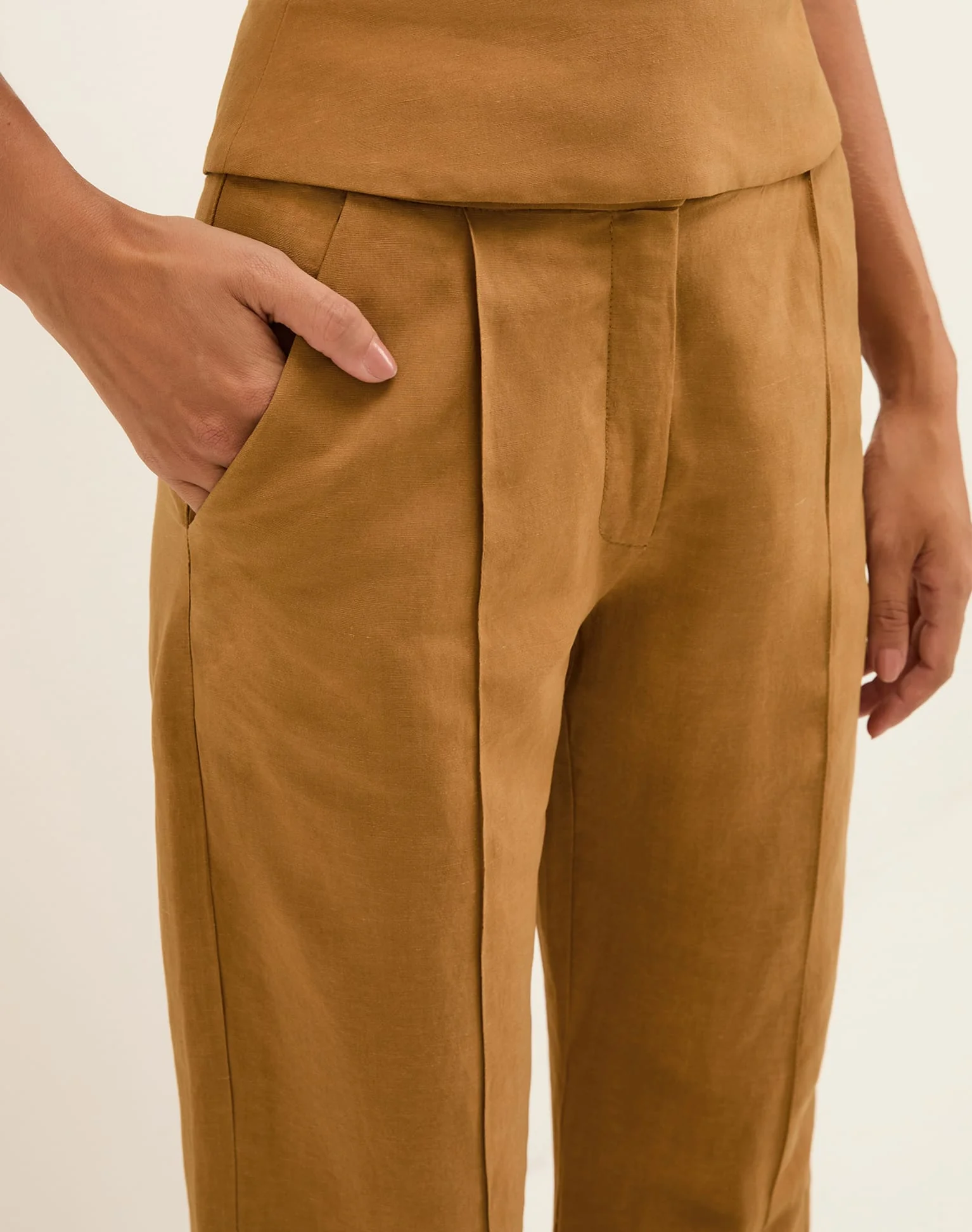 Prya Flared Ankle Pants - Toffee - Image 4